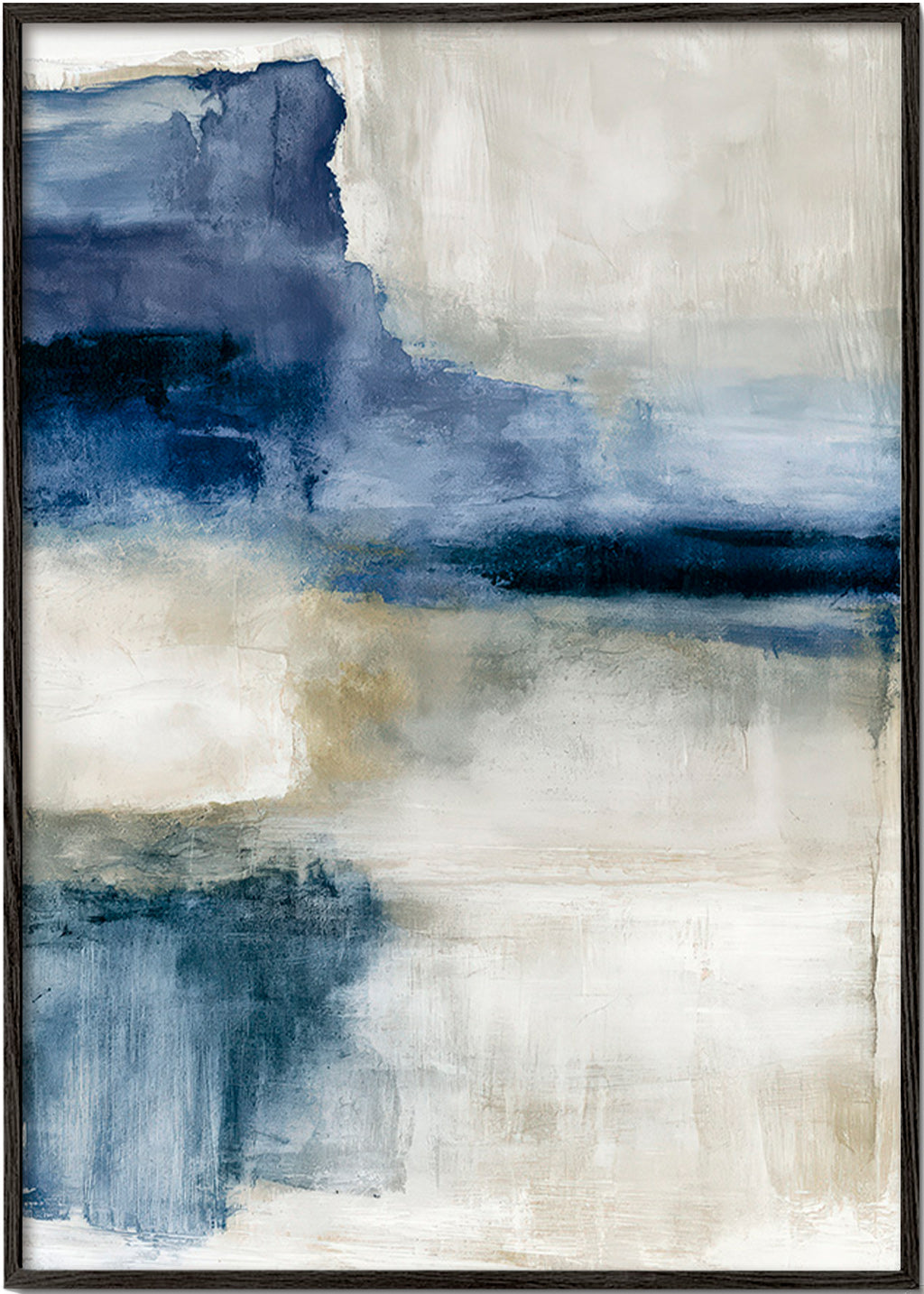 Quadro astratto: lago e nebbia