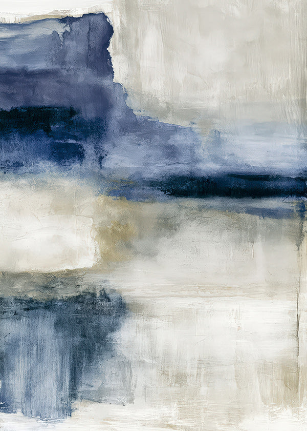 Quadro astratto: lago e nebbia