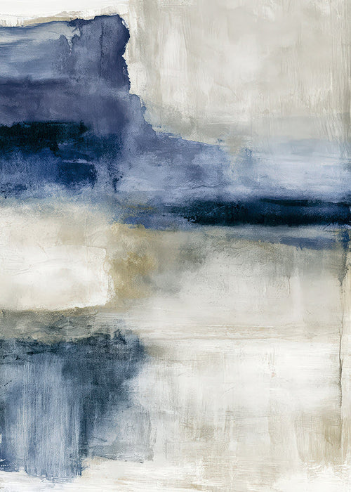 Quadro astratto: lago e nebbia
