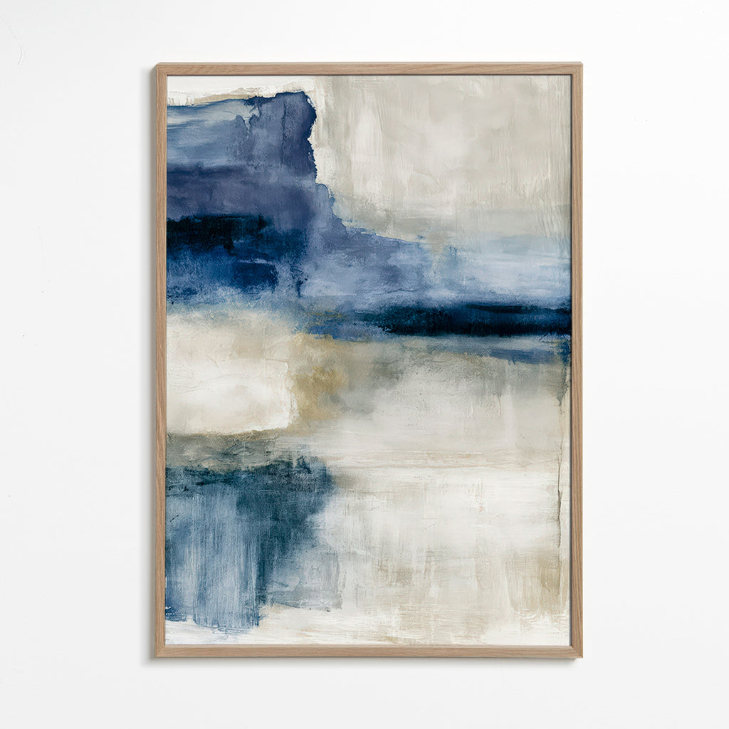 Quadro astratto: lago e nebbia