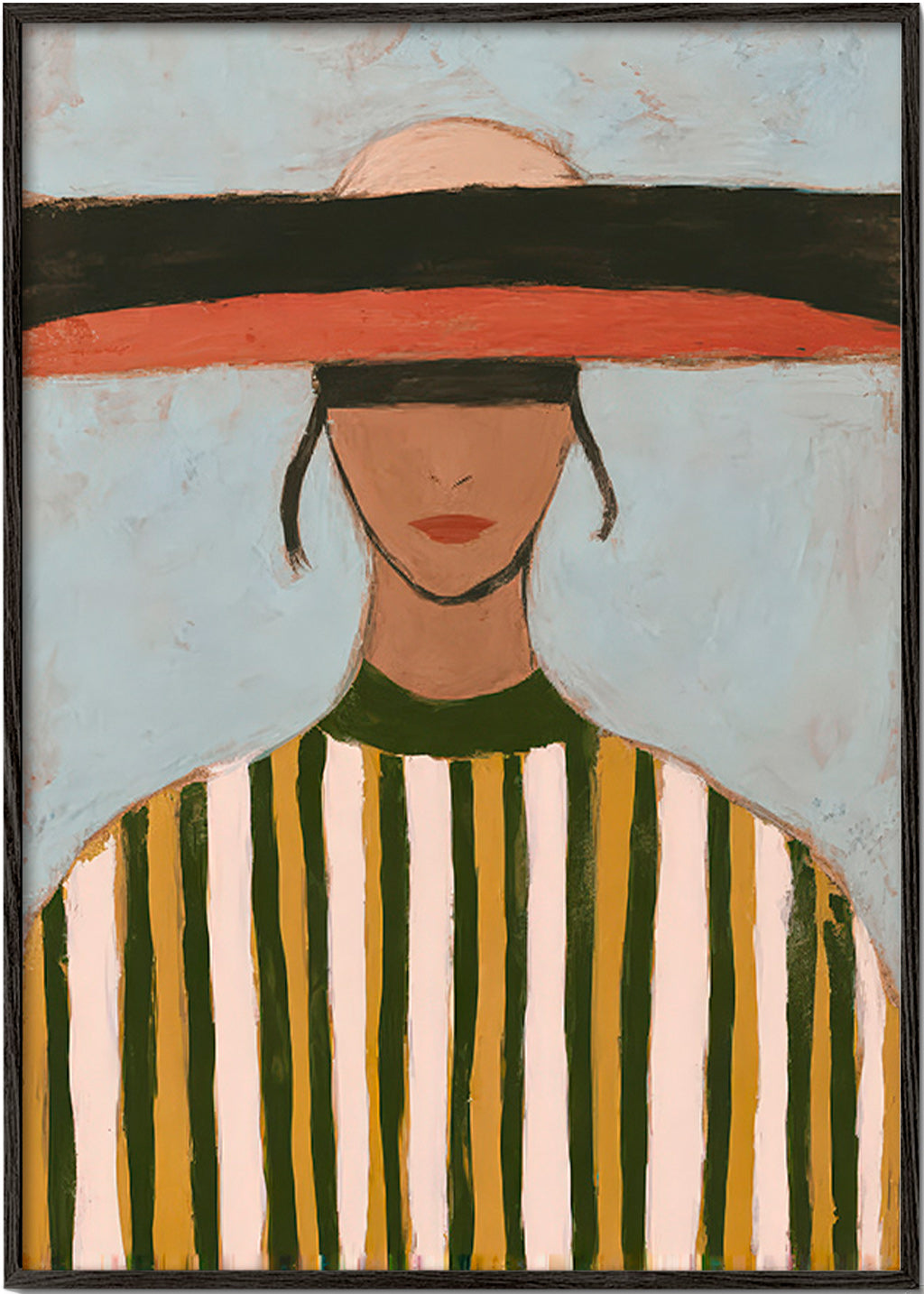 Illustrazione di figura con cappello a tesa larga