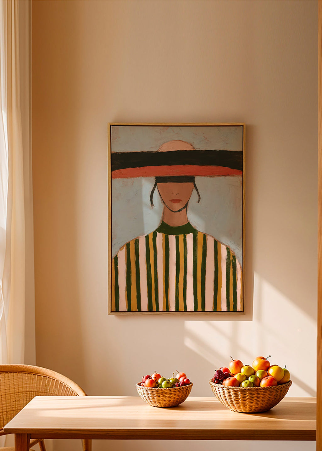 Illustrazione di figura con cappello a tesa larga