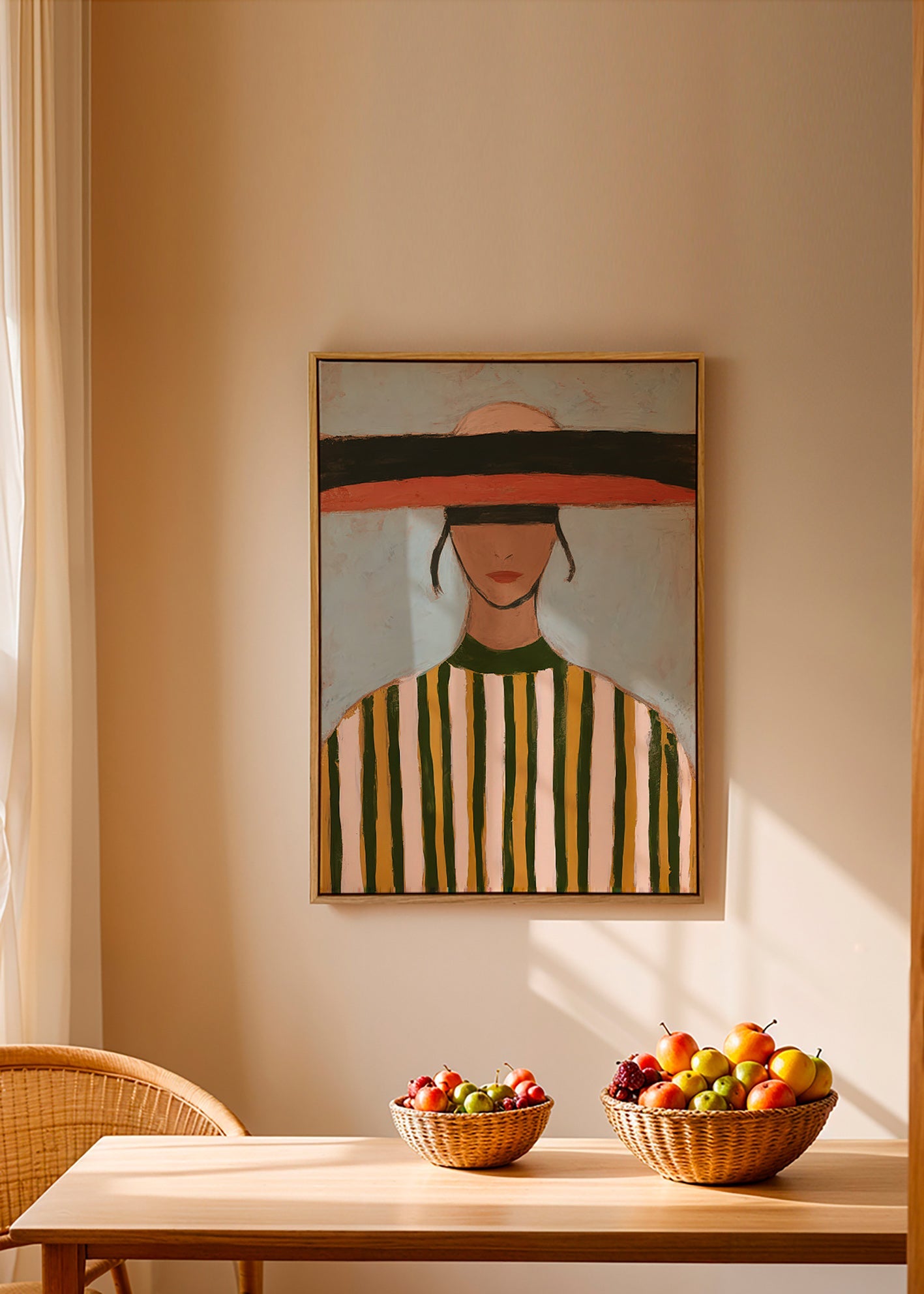 Illustrazione di figura con cappello a tesa larga