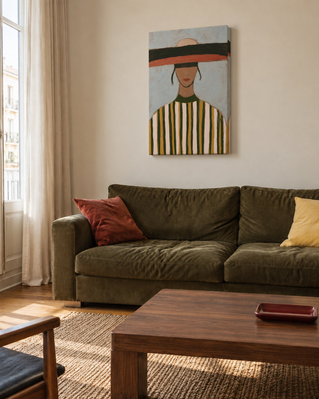 Wide Brim - Unframed canvas in an interior
