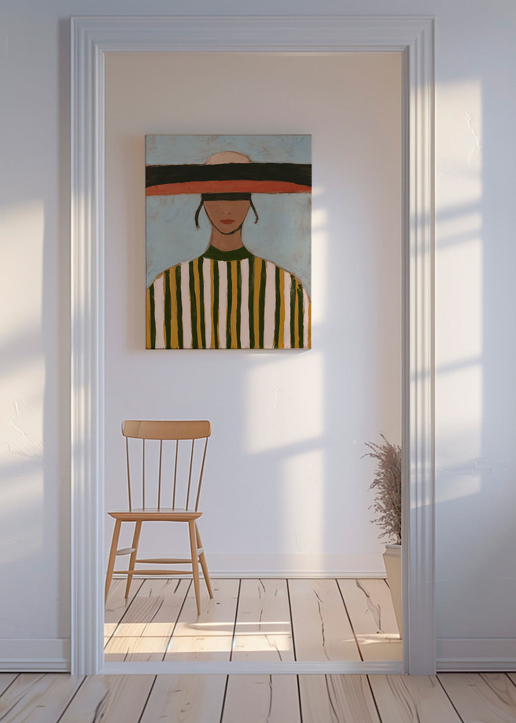 Illustrazione di figura con cappello a tesa larga