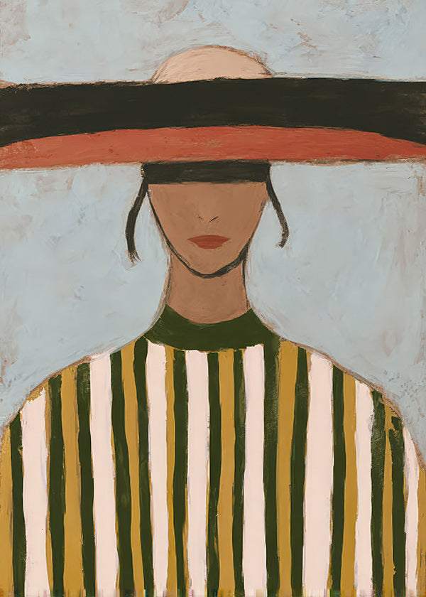 Illustrazione di figura con cappello a tesa larga
