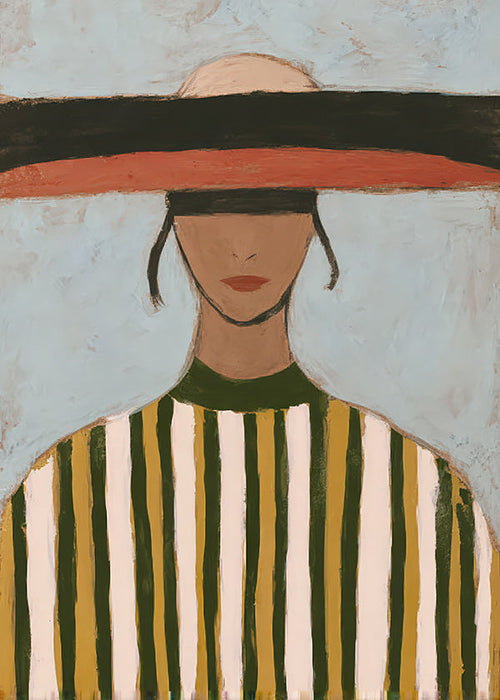 Illustrazione di figura con cappello a tesa larga