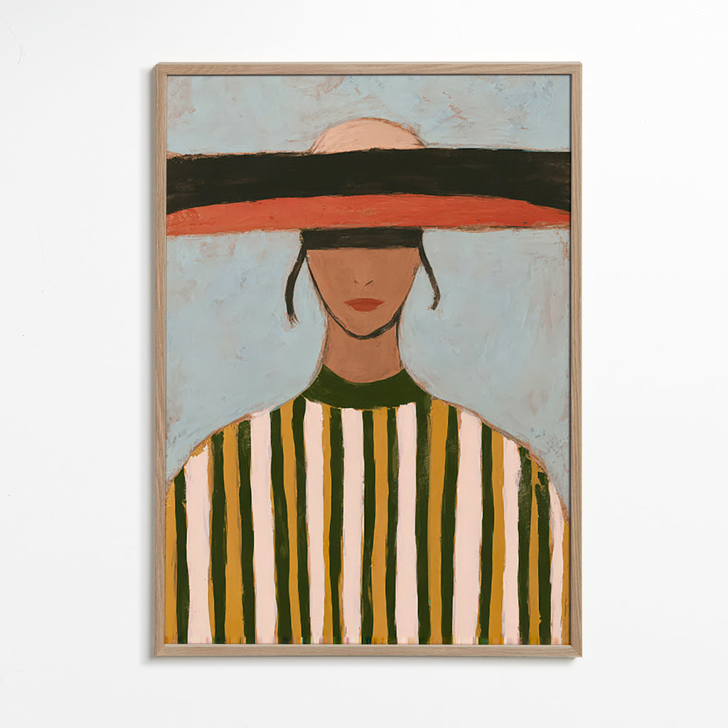 Illustrazione di figura con cappello a tesa larga