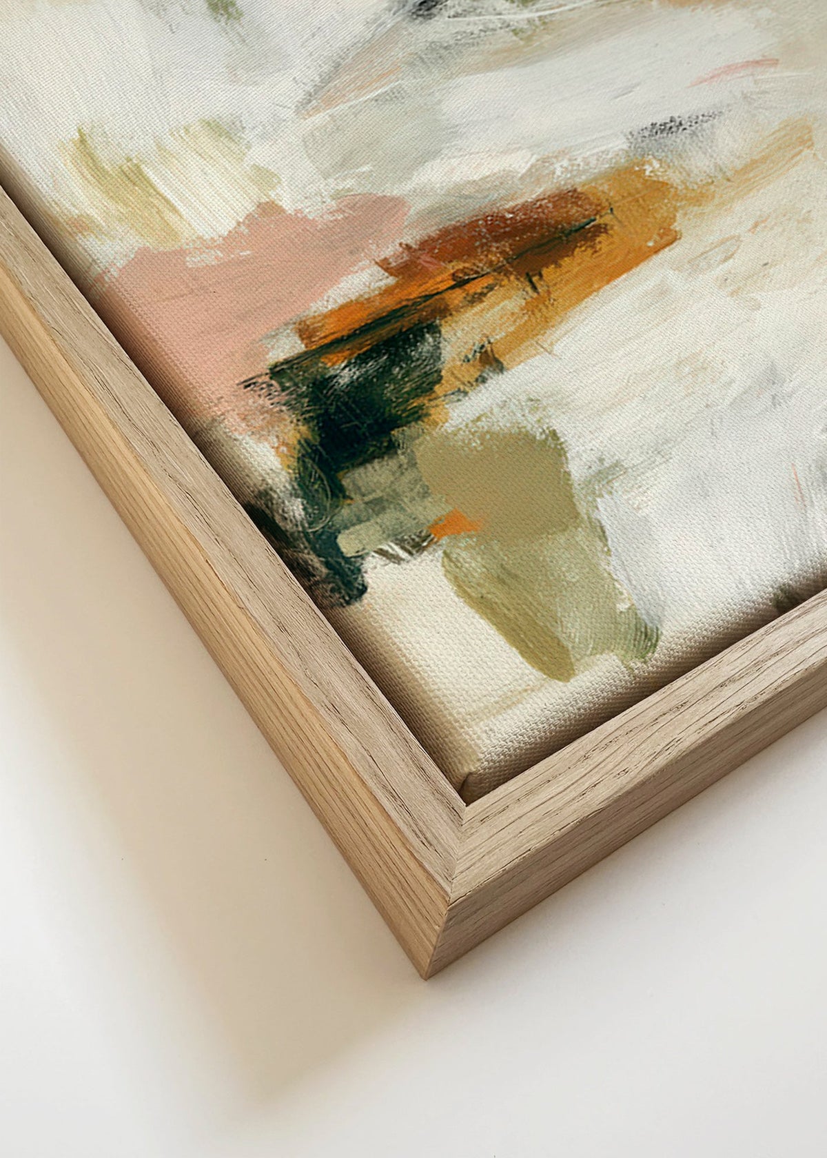Quadro astratto con orizzonte morbido e pennellate organiche