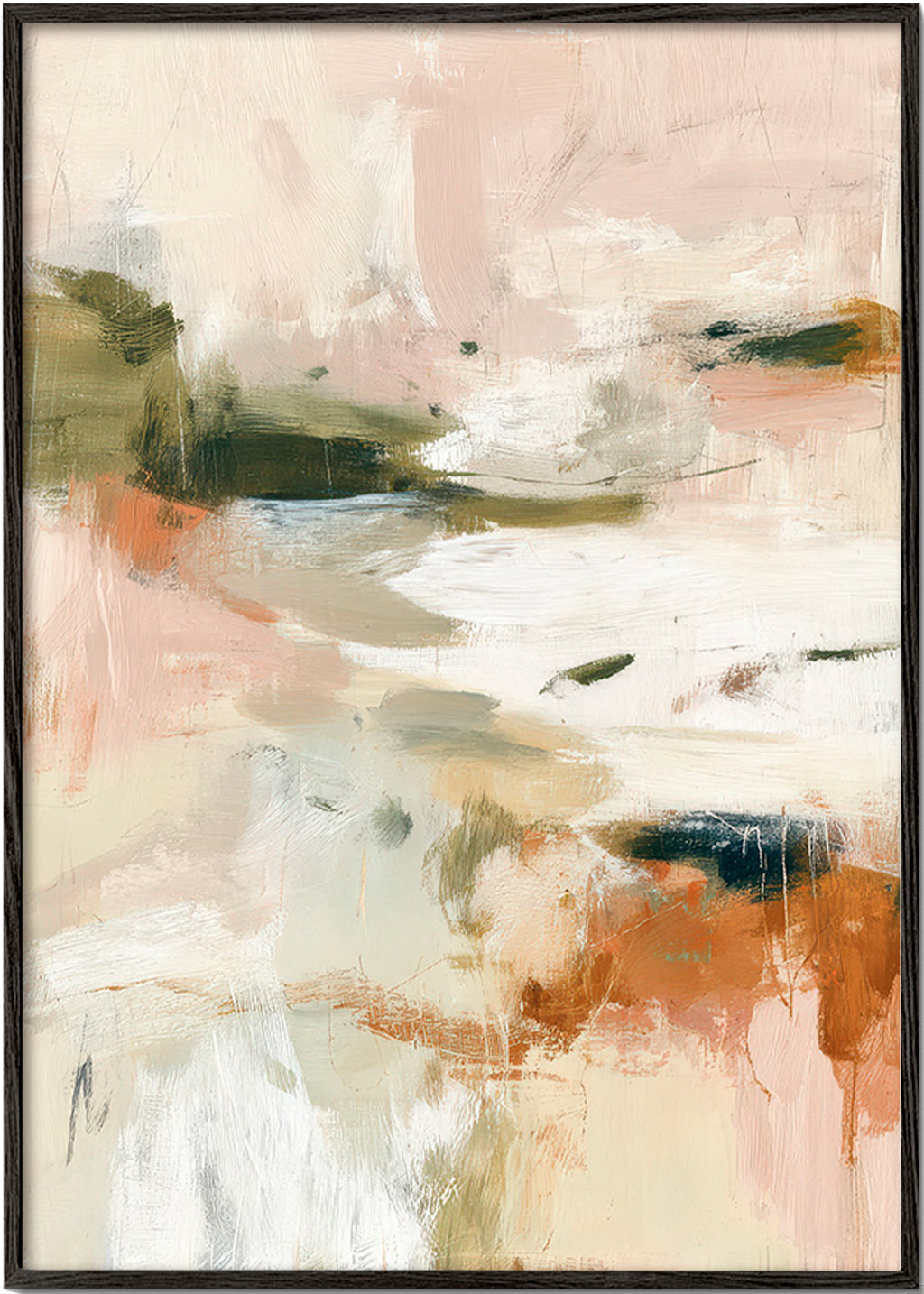 Quadro paesaggio astratto toni terrosi