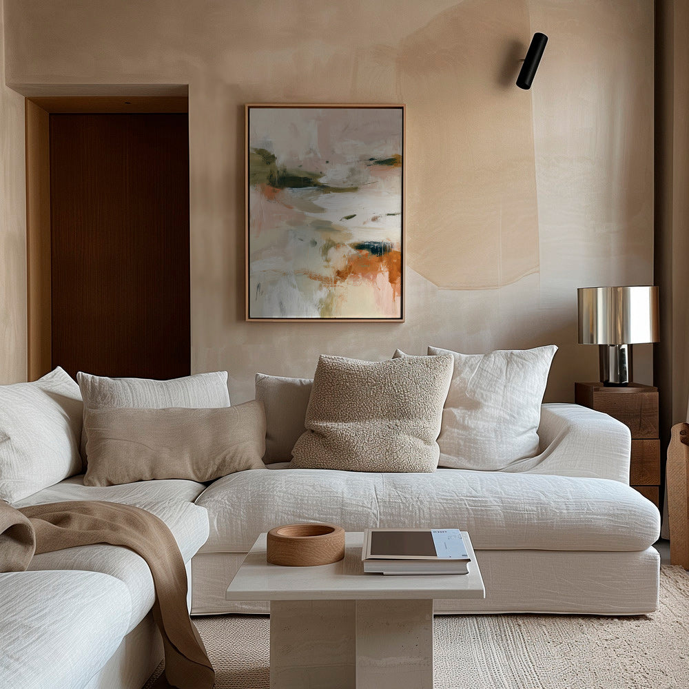 Quadro paesaggio astratto toni terrosi
