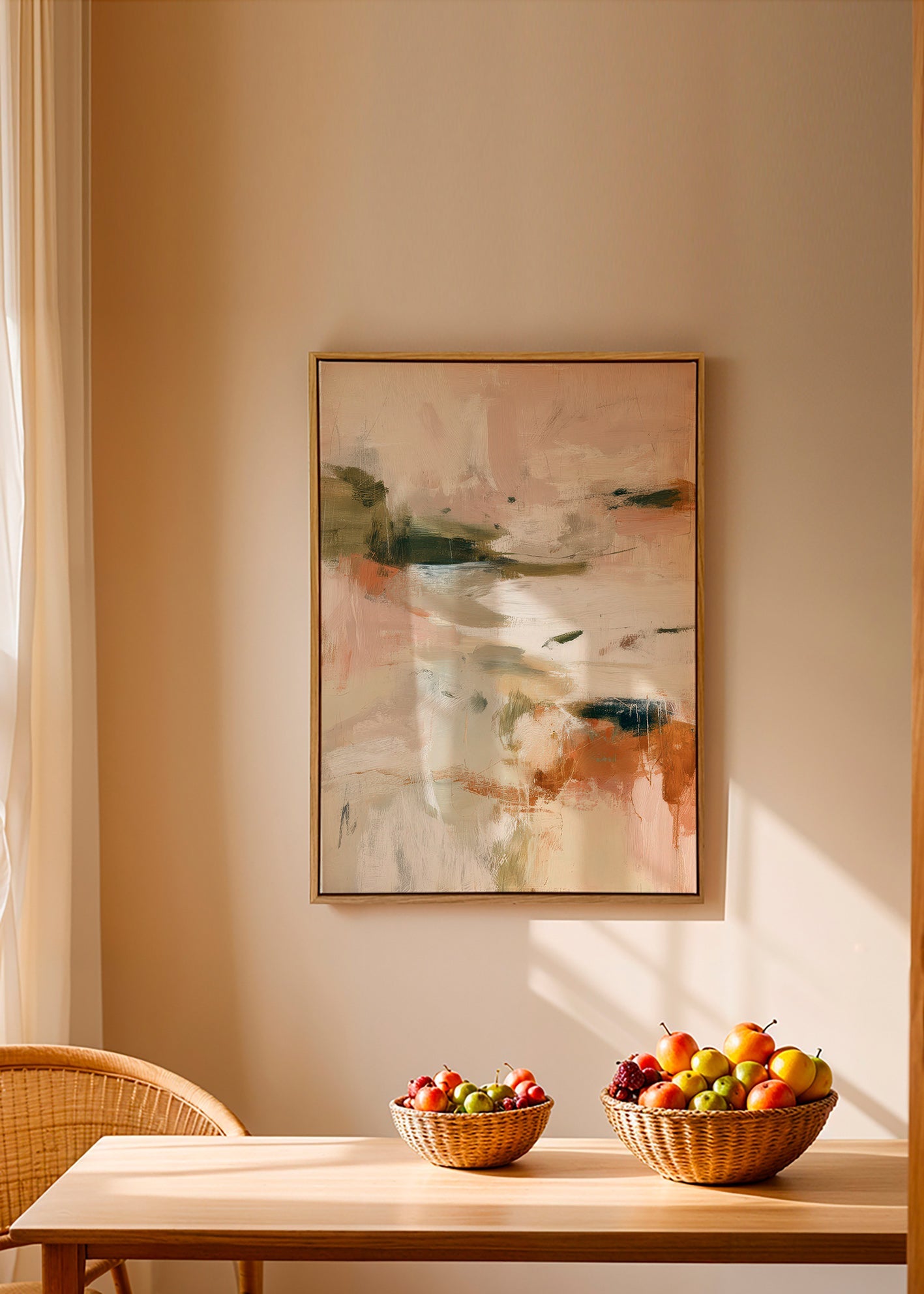 Quadro paesaggio astratto toni terrosi