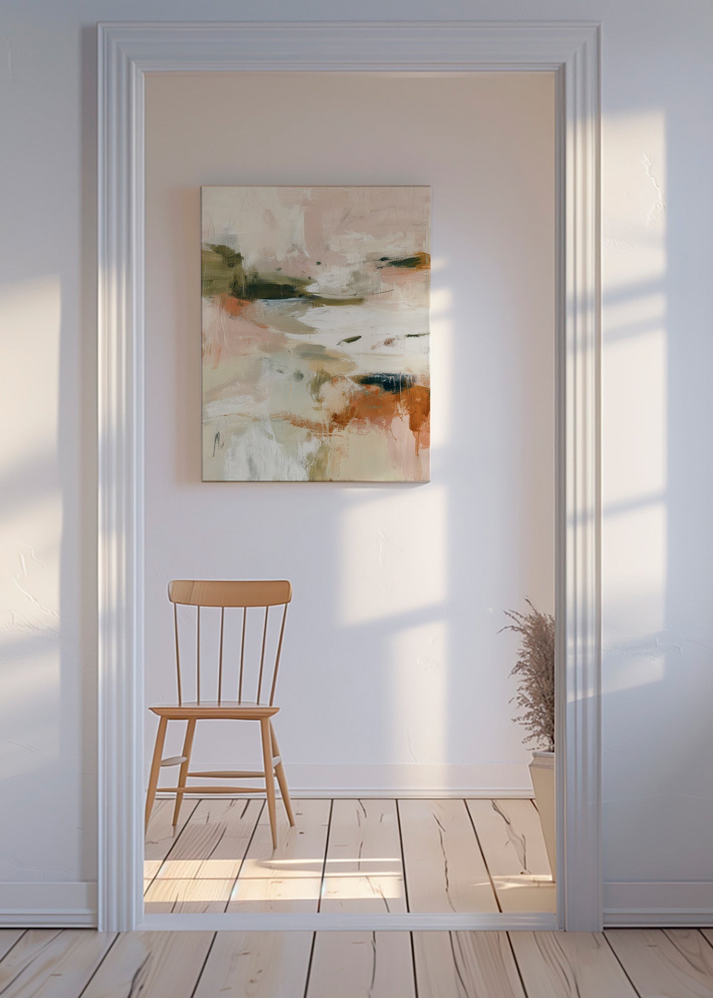 Quadro paesaggio astratto toni terrosi