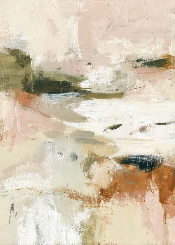 Quadro paesaggio astratto toni terrosi