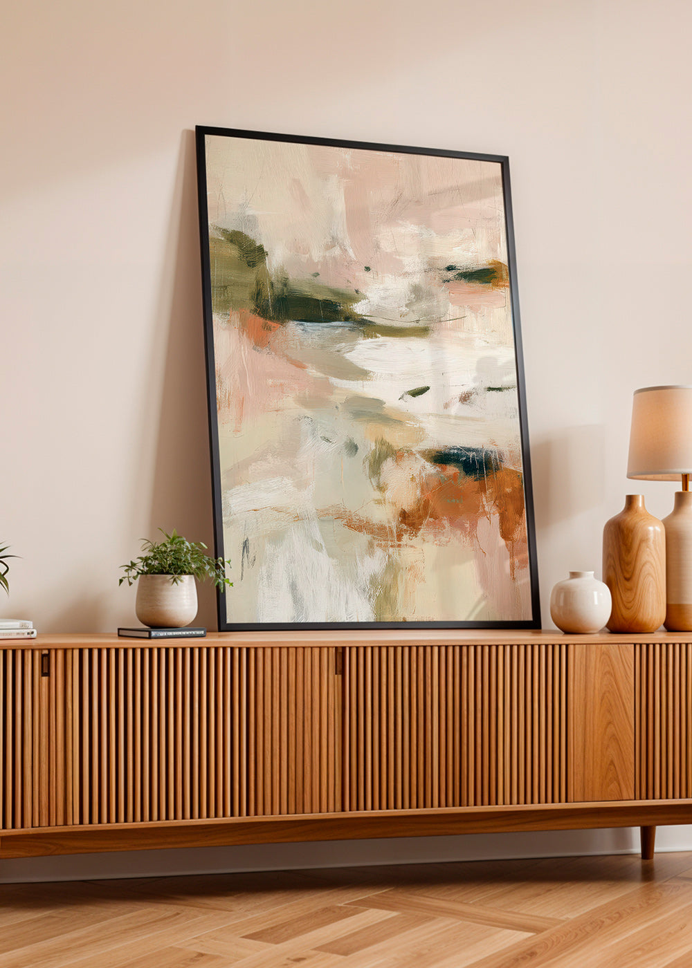 Quadro paesaggio astratto toni terrosi