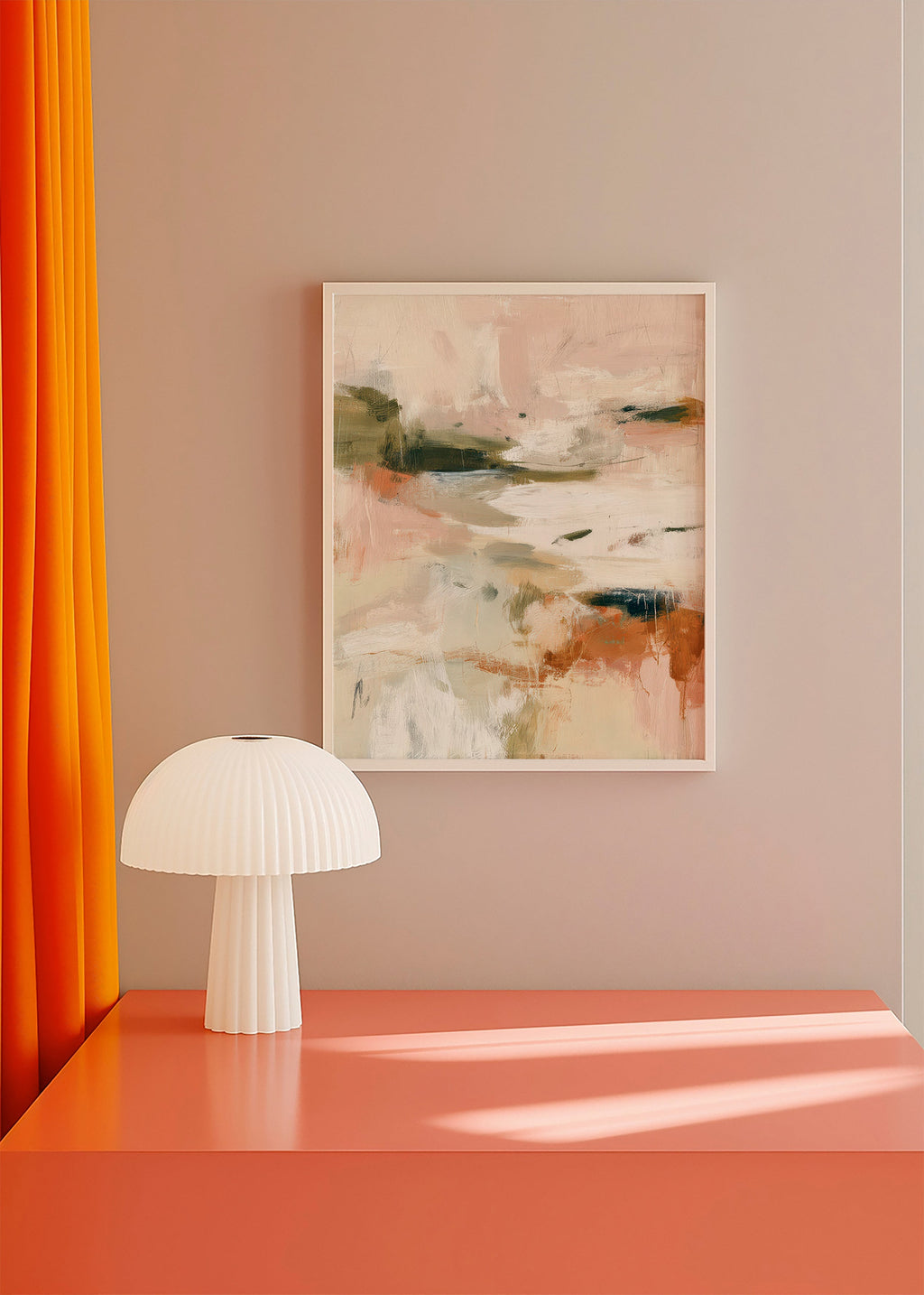 Quadro paesaggio astratto toni terrosi