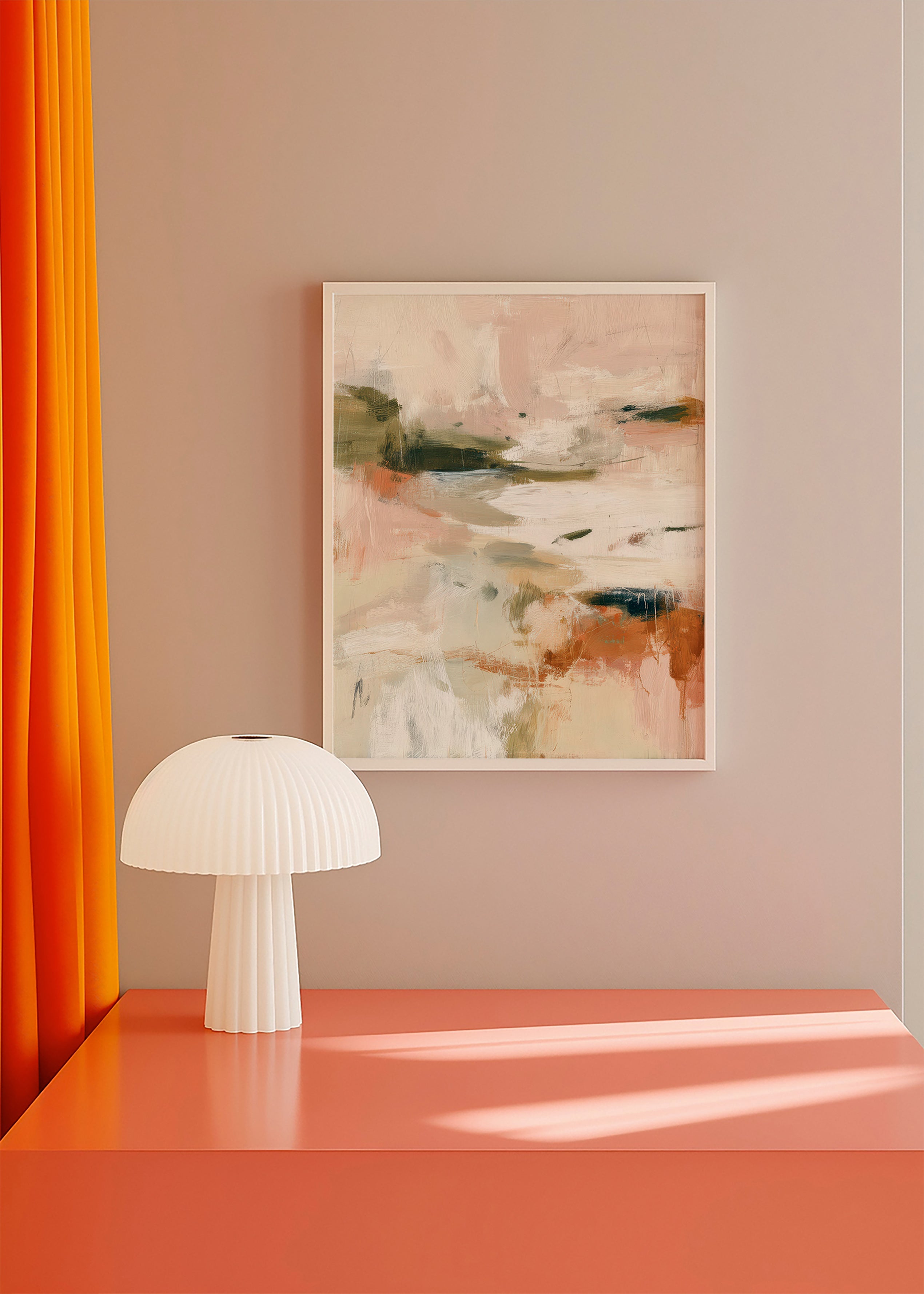 Quadro paesaggio astratto toni terrosi