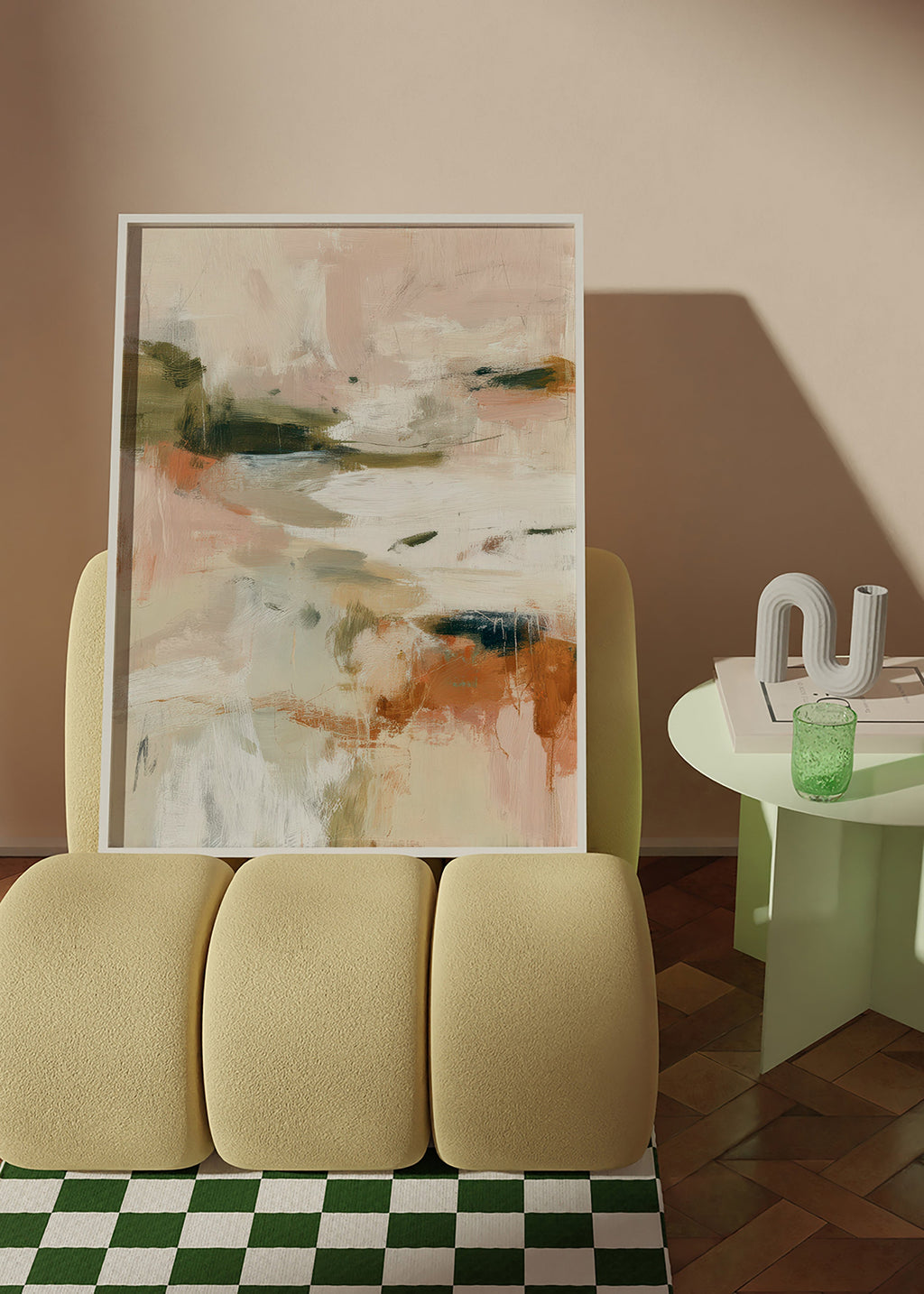 Quadro paesaggio astratto toni terrosi