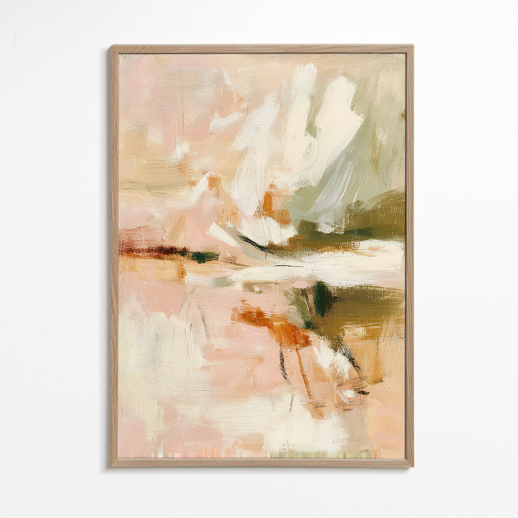 Quadro astratto petali soffici e gesto pittorico