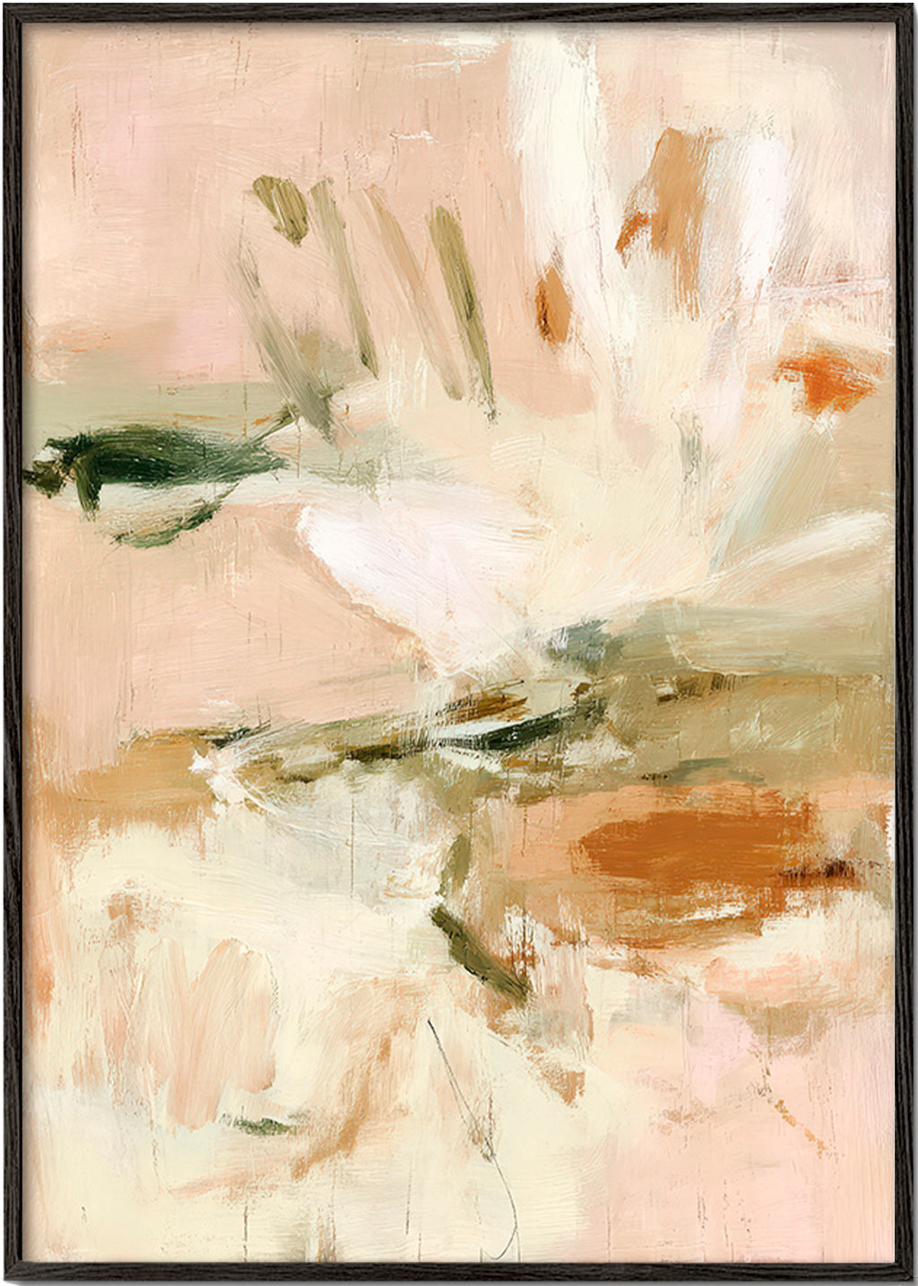 Stampa botanica astratta in rosa e beige