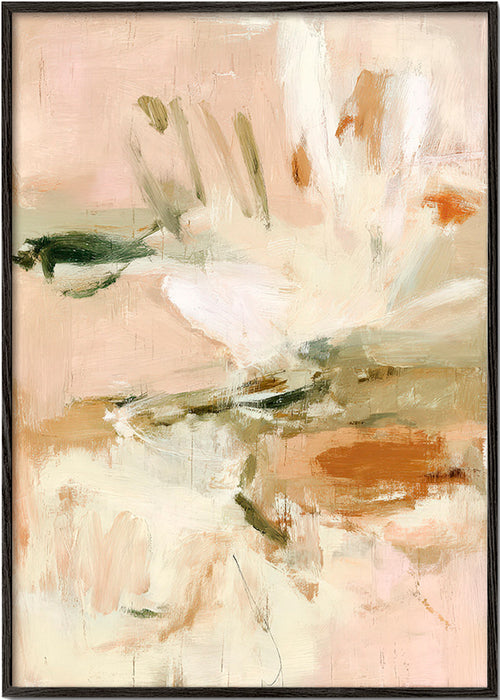Stampa botanica astratta in rosa e beige