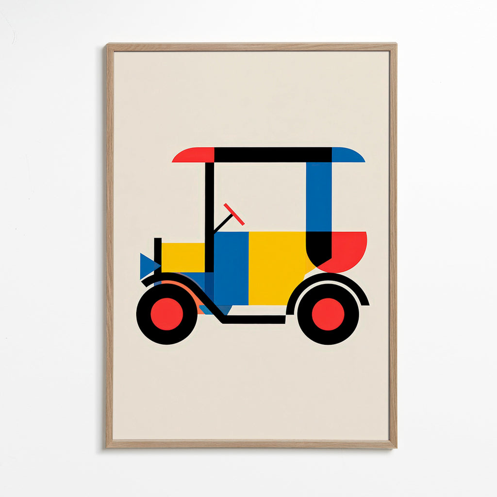 Poster geometrico veicolo Bauhaus
