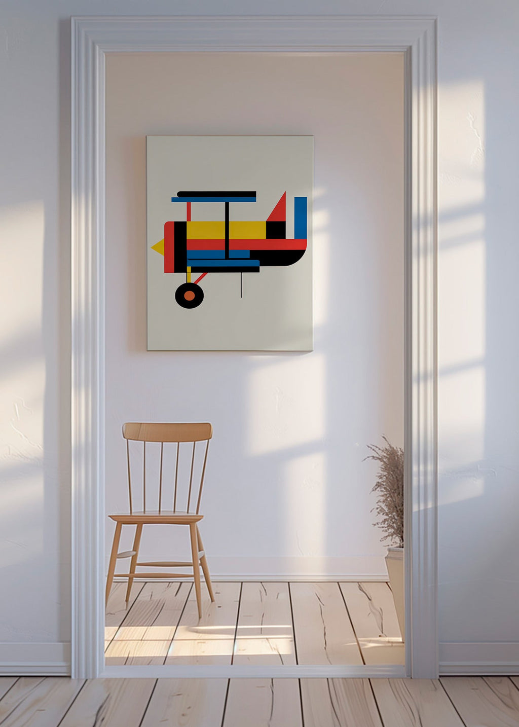 Quadro geometrico biplano stilizzato