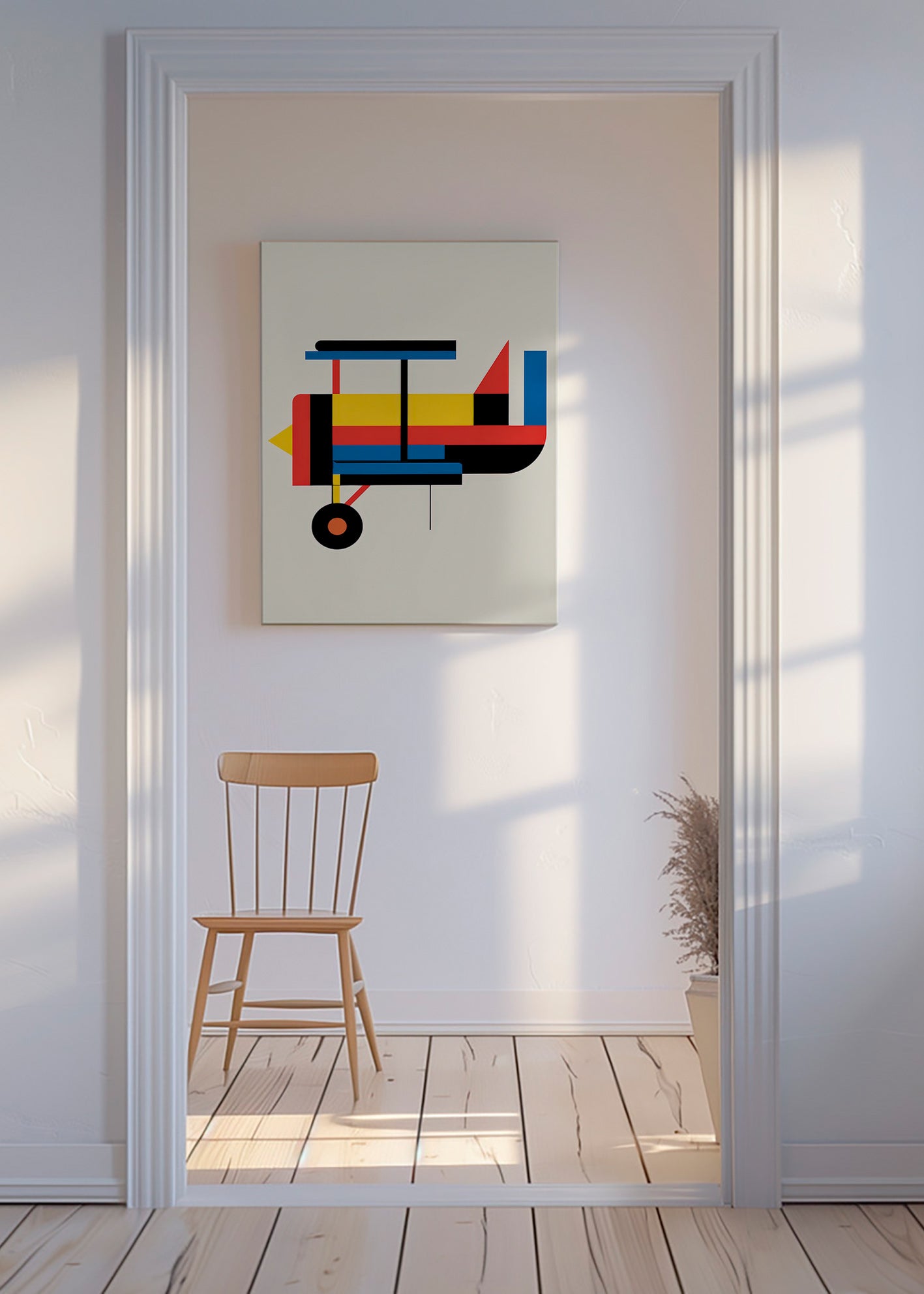 Quadro geometrico biplano stilizzato