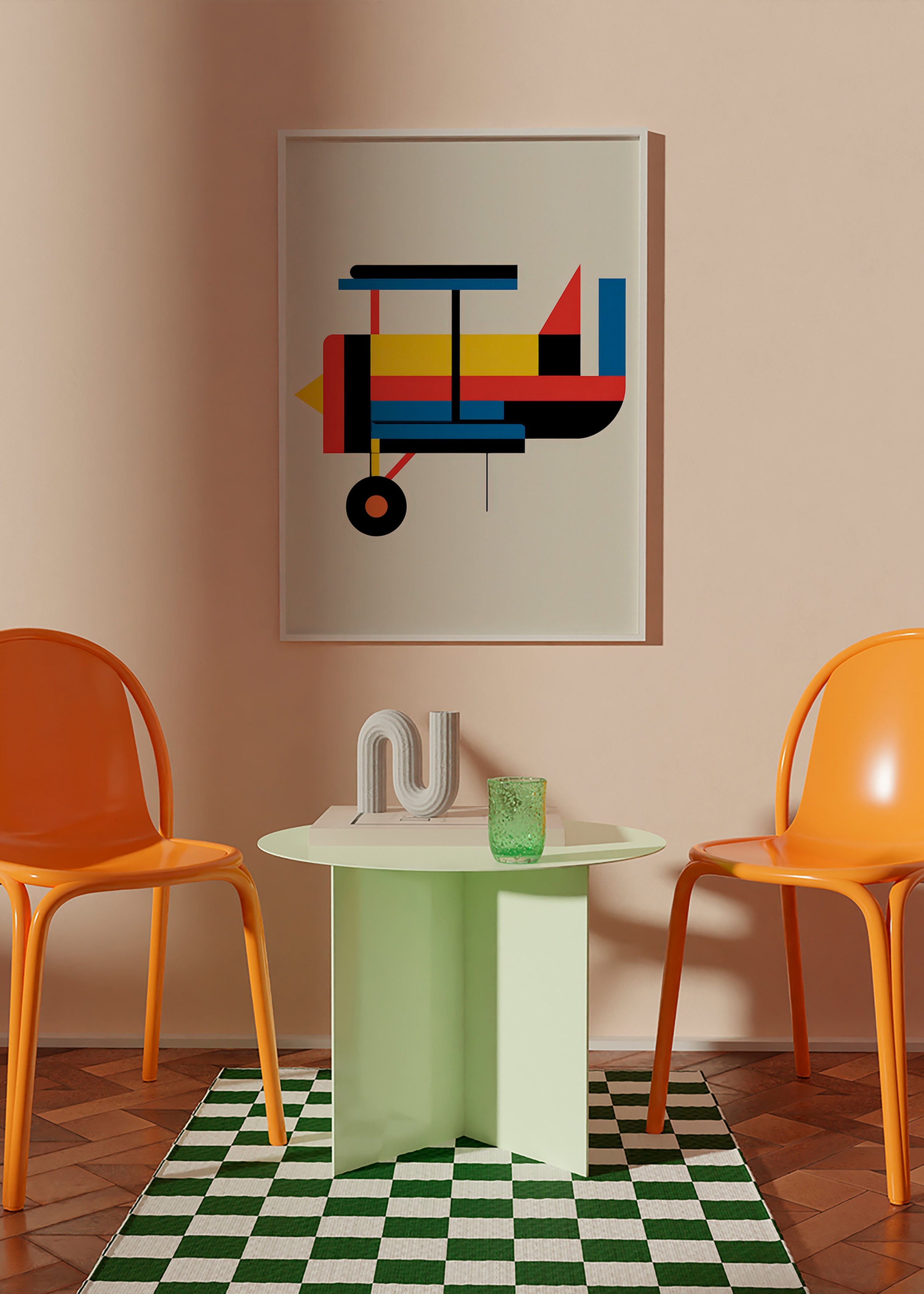 Quadro geometrico biplano stilizzato