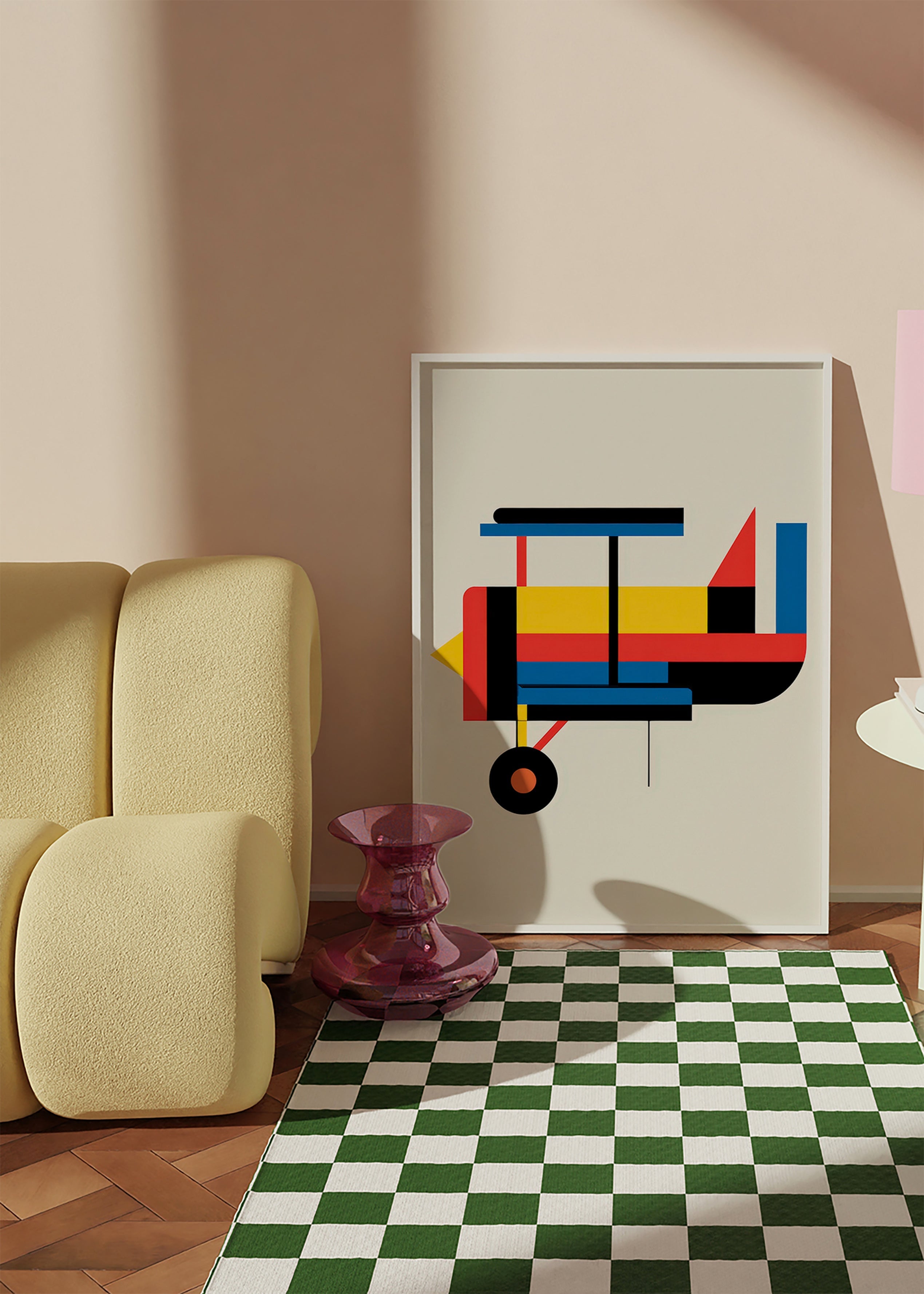 Quadro geometrico biplano stilizzato