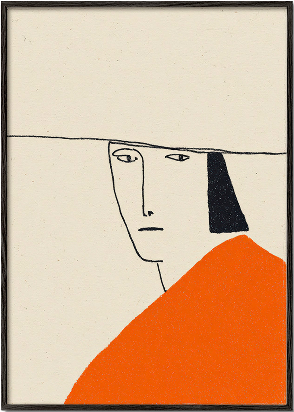 Illustrazione minimal con mantello arancione