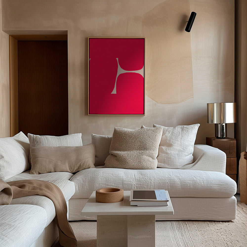 Quadro astratto Curva cremisi