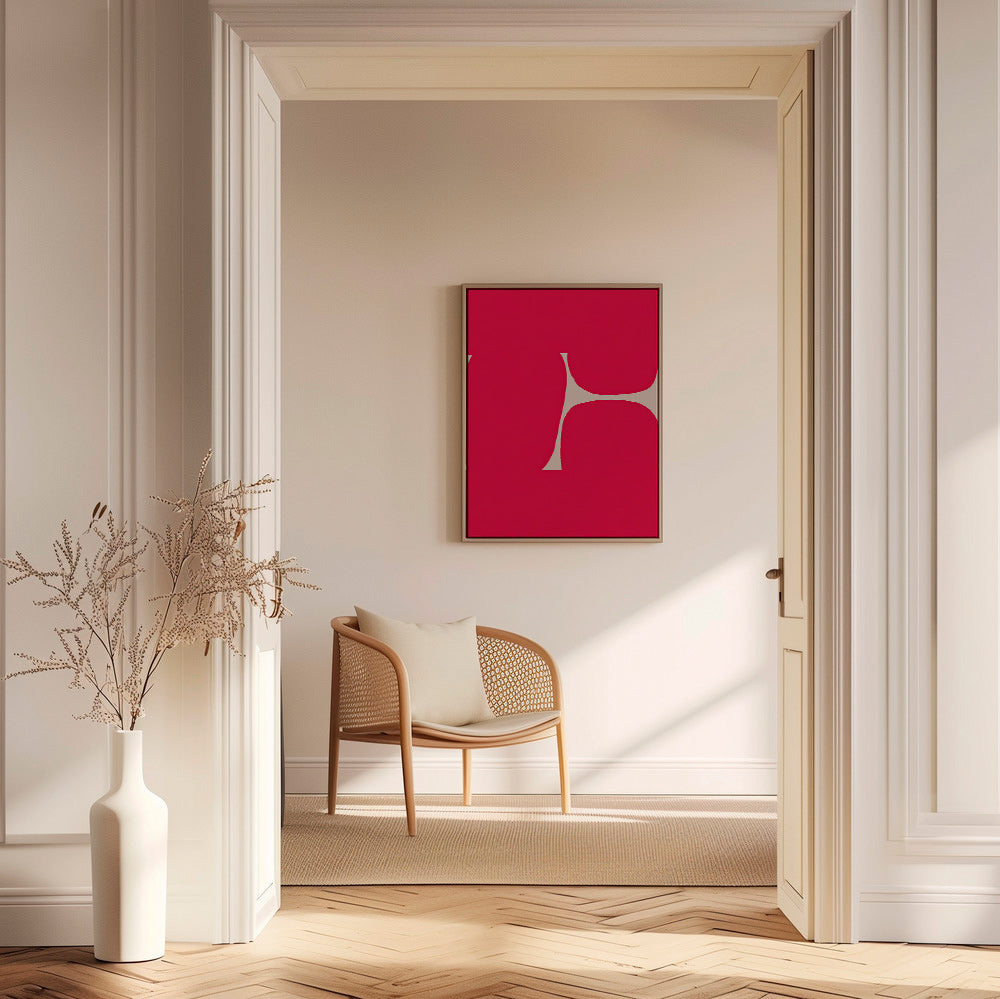 Quadro astratto Curva cremisi