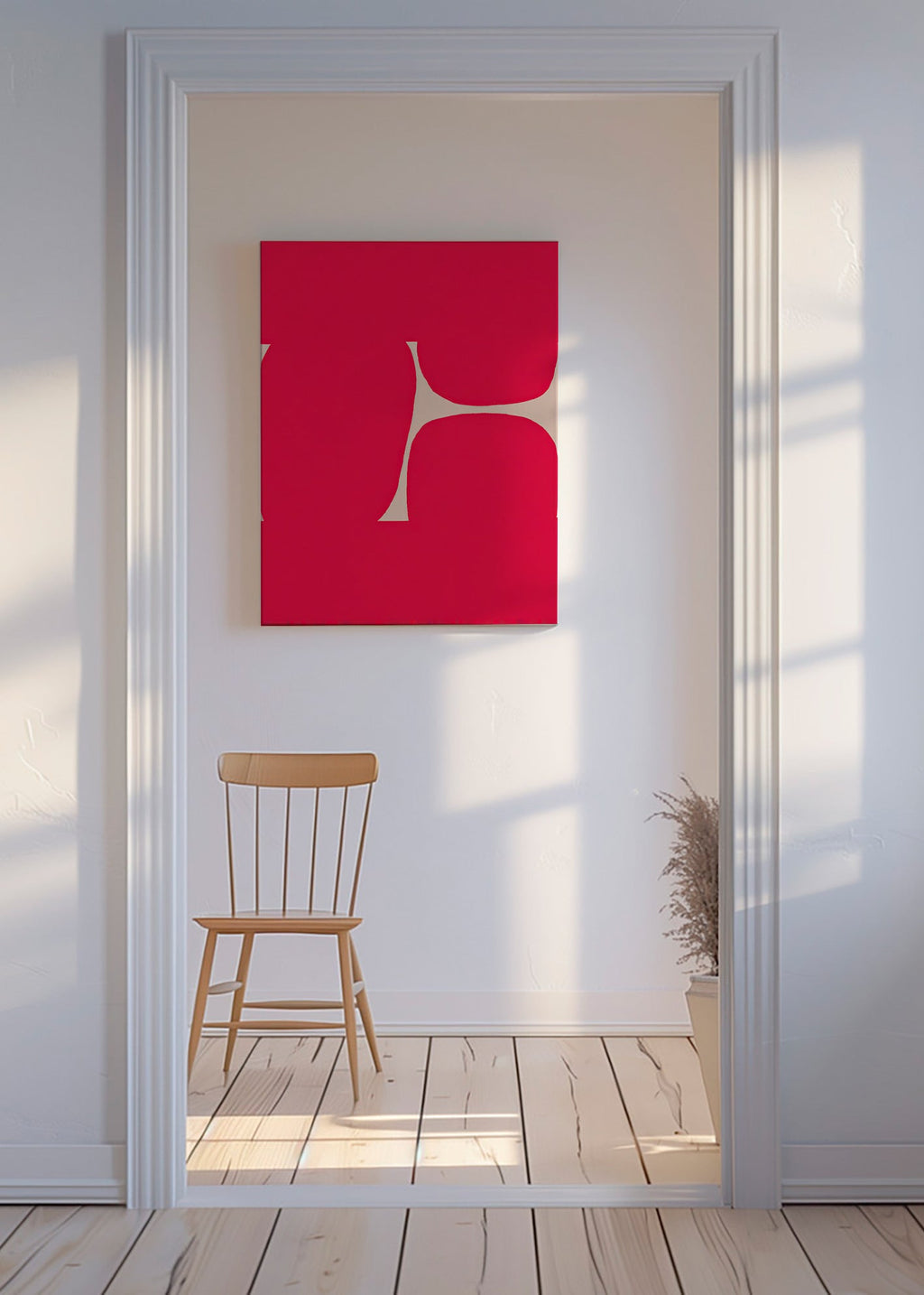 Quadro astratto Curva cremisi