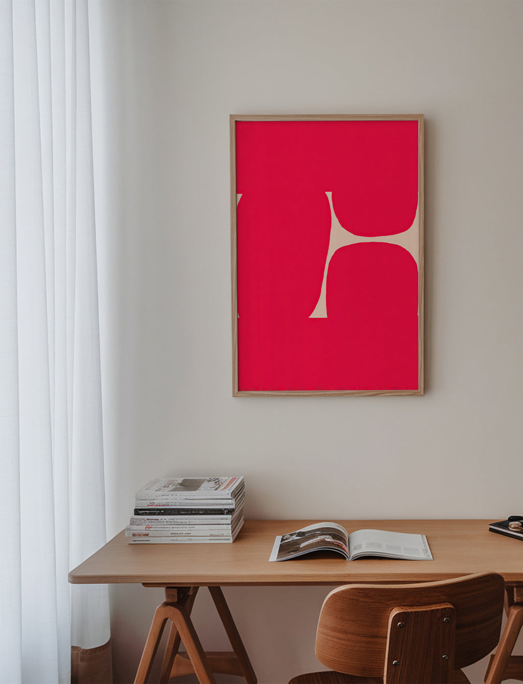 Quadro astratto Curva cremisi