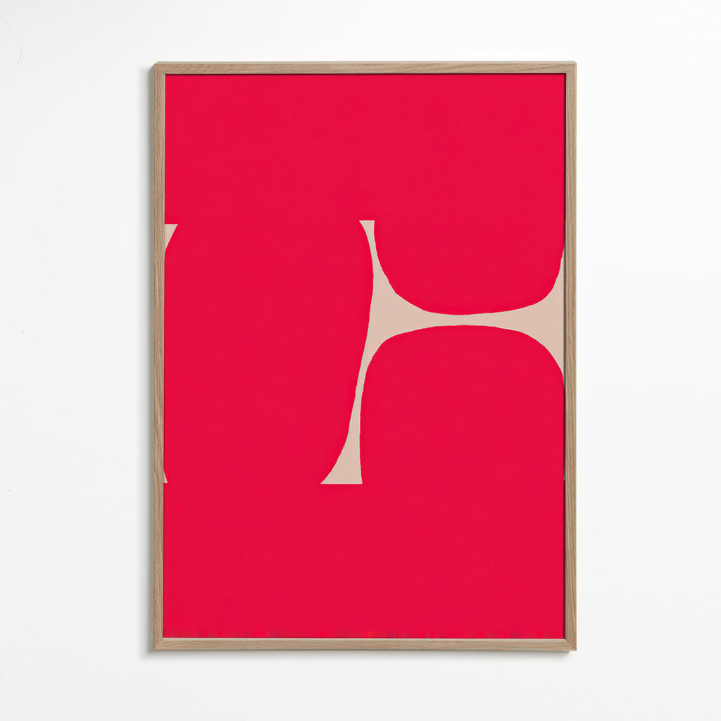 Quadro astratto Curva cremisi