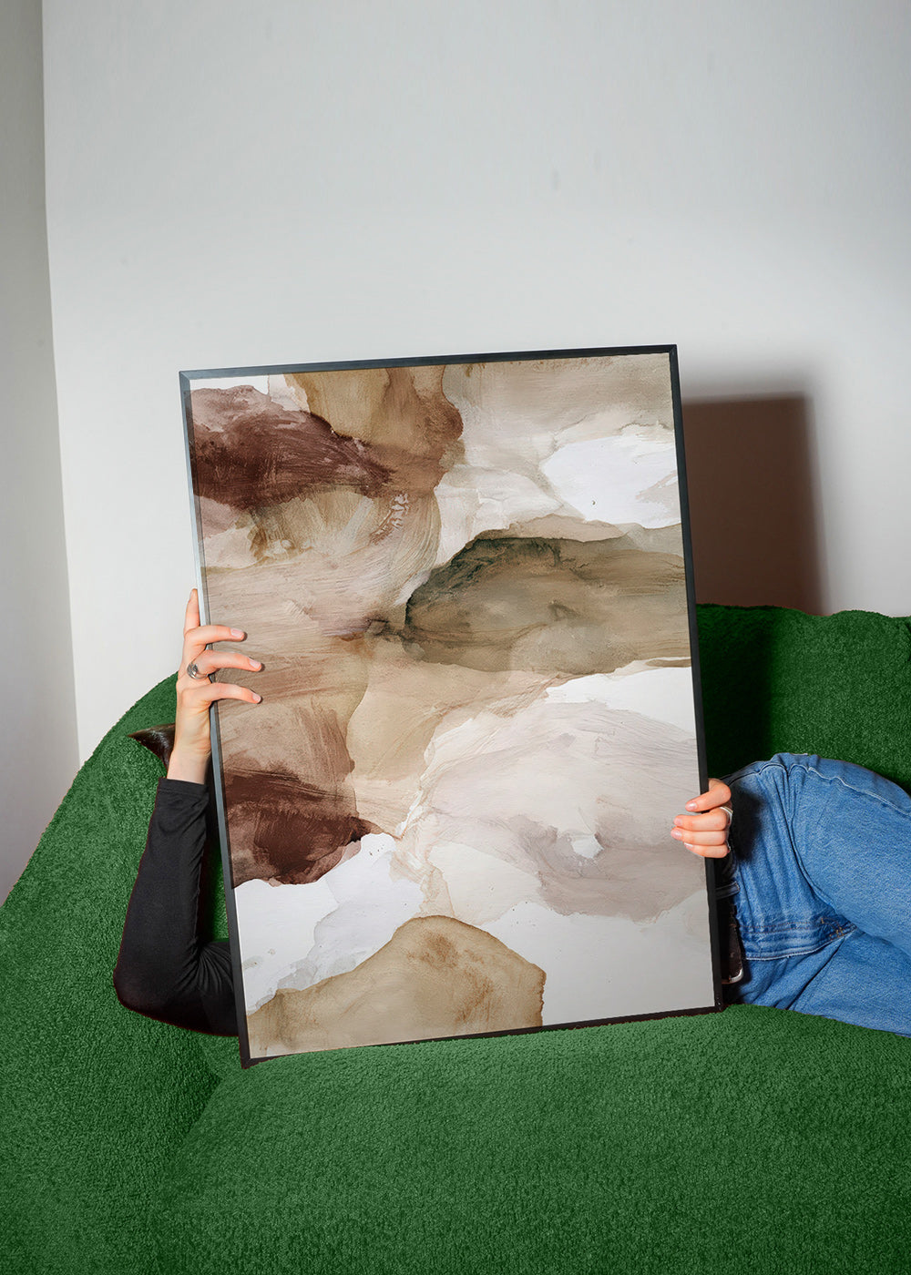 Quadro astratto toni terra e pennellate morbide