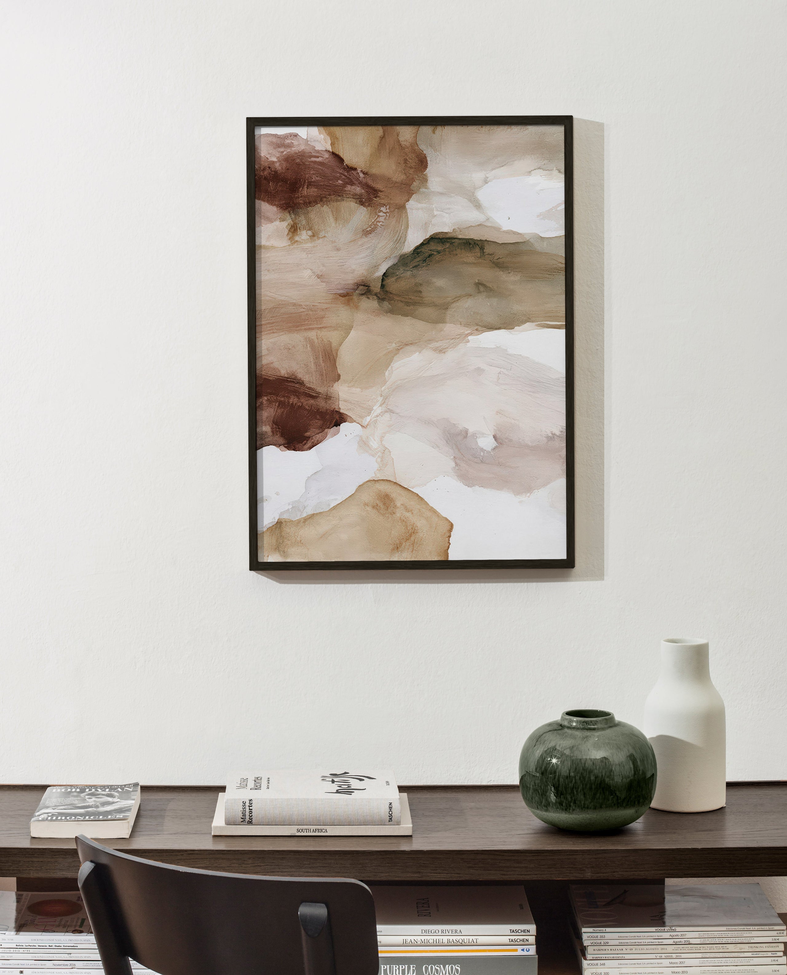 Quadro astratto toni terra e pennellate morbide