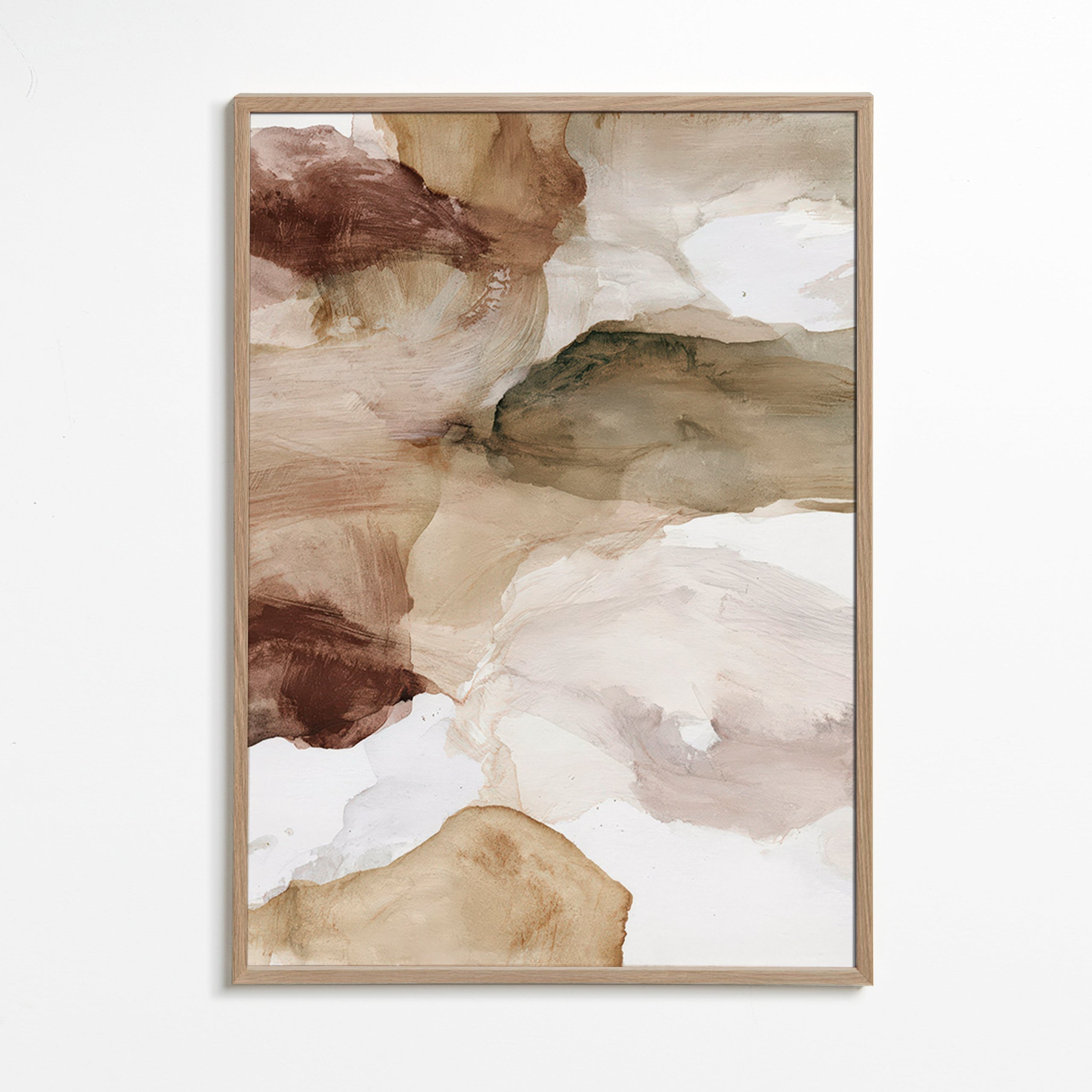 Quadro astratto toni terra e pennellate morbide