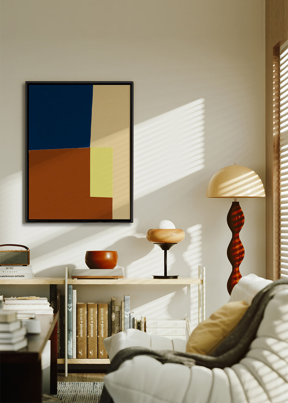 Quadro geometrico con blocchi di colore