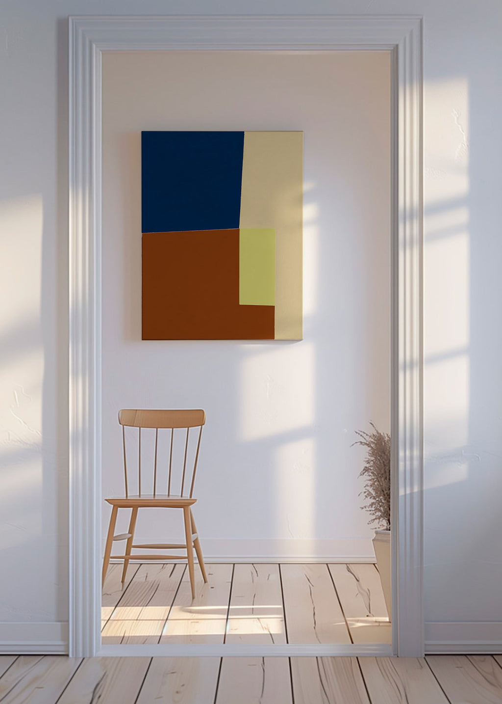 Quadro geometrico con blocchi di colore