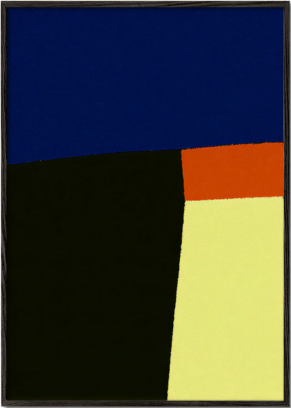 Opera astratta con blocchi blu decisi