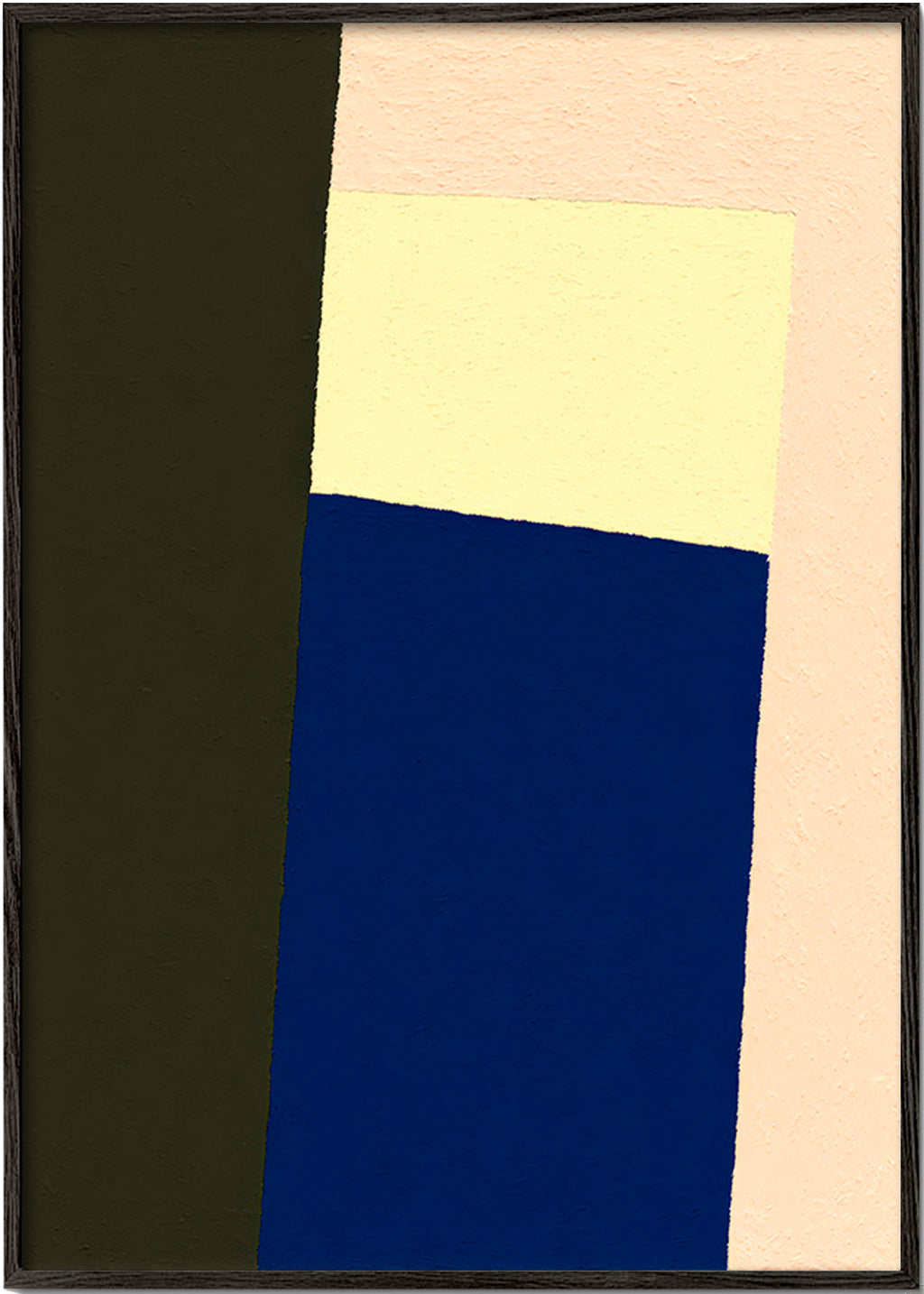 Quadro geometrico con blocco blu verticale