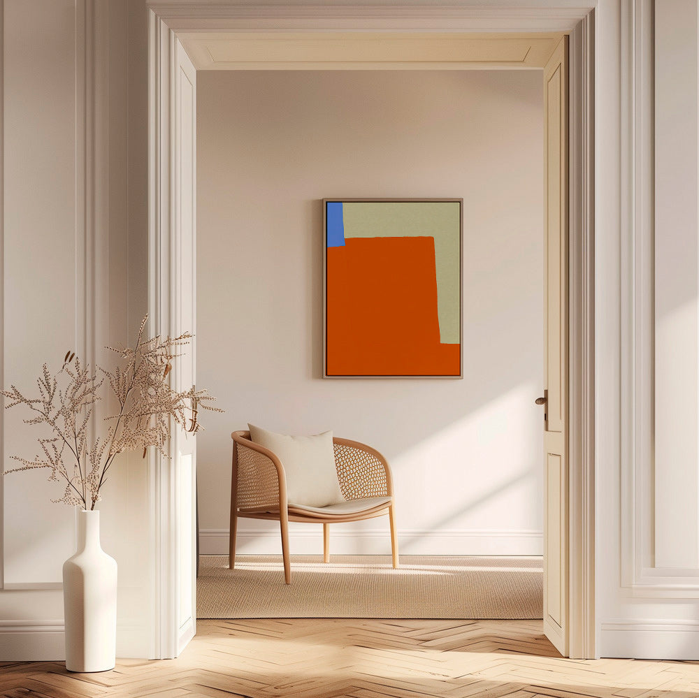 Quadro astratto con blocchi arancioni
