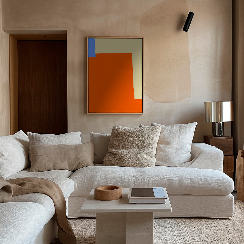 Quadro astratto con blocchi arancioni