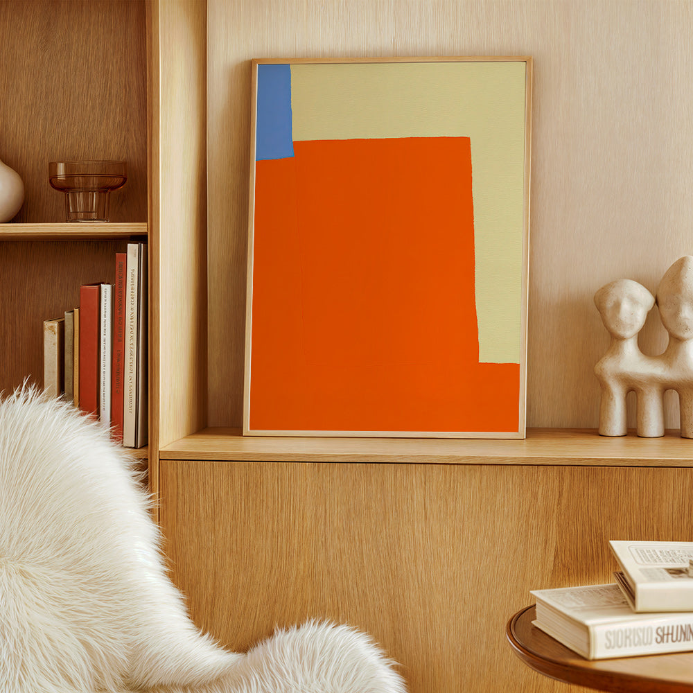 Quadro astratto con blocchi arancioni