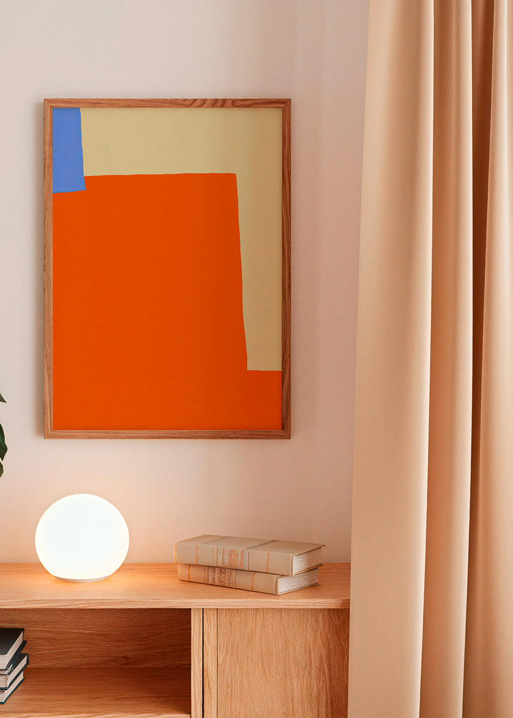 Quadro astratto con blocchi arancioni