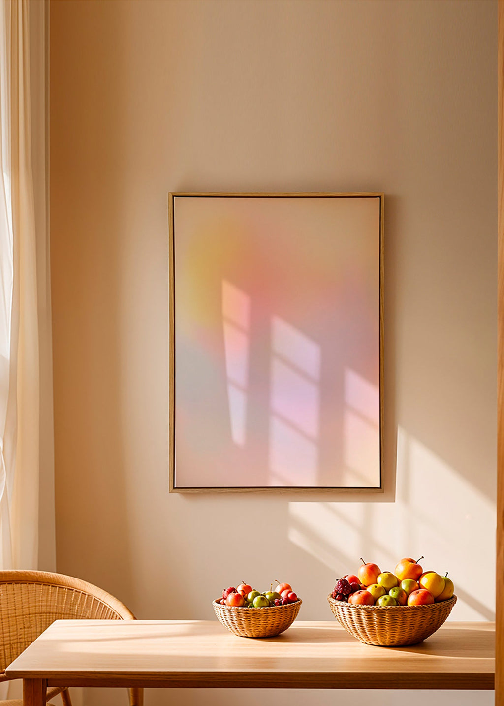 Quadro astratto pastello con sfumature morbide