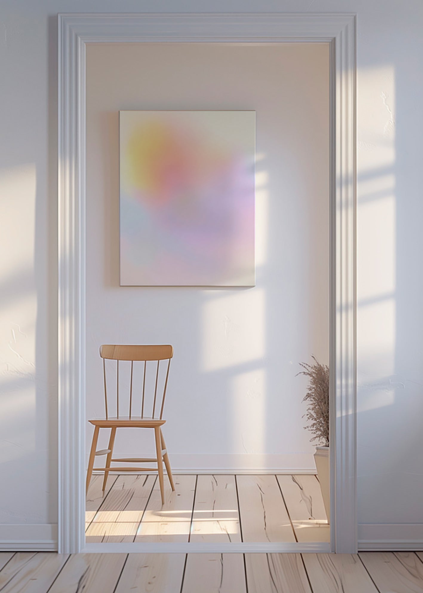 Quadro astratto pastello con sfumature morbide