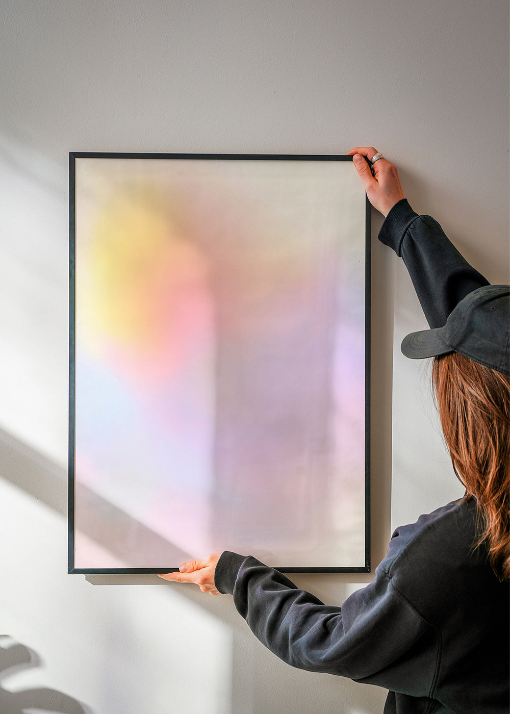 Quadro astratto pastello con sfumature morbide